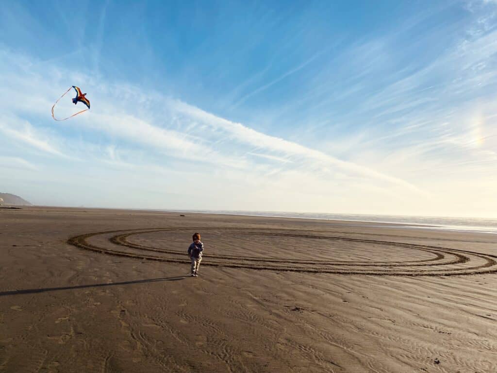 Flying a kite is one of the best Family Friendly Things to do on Washington Coast