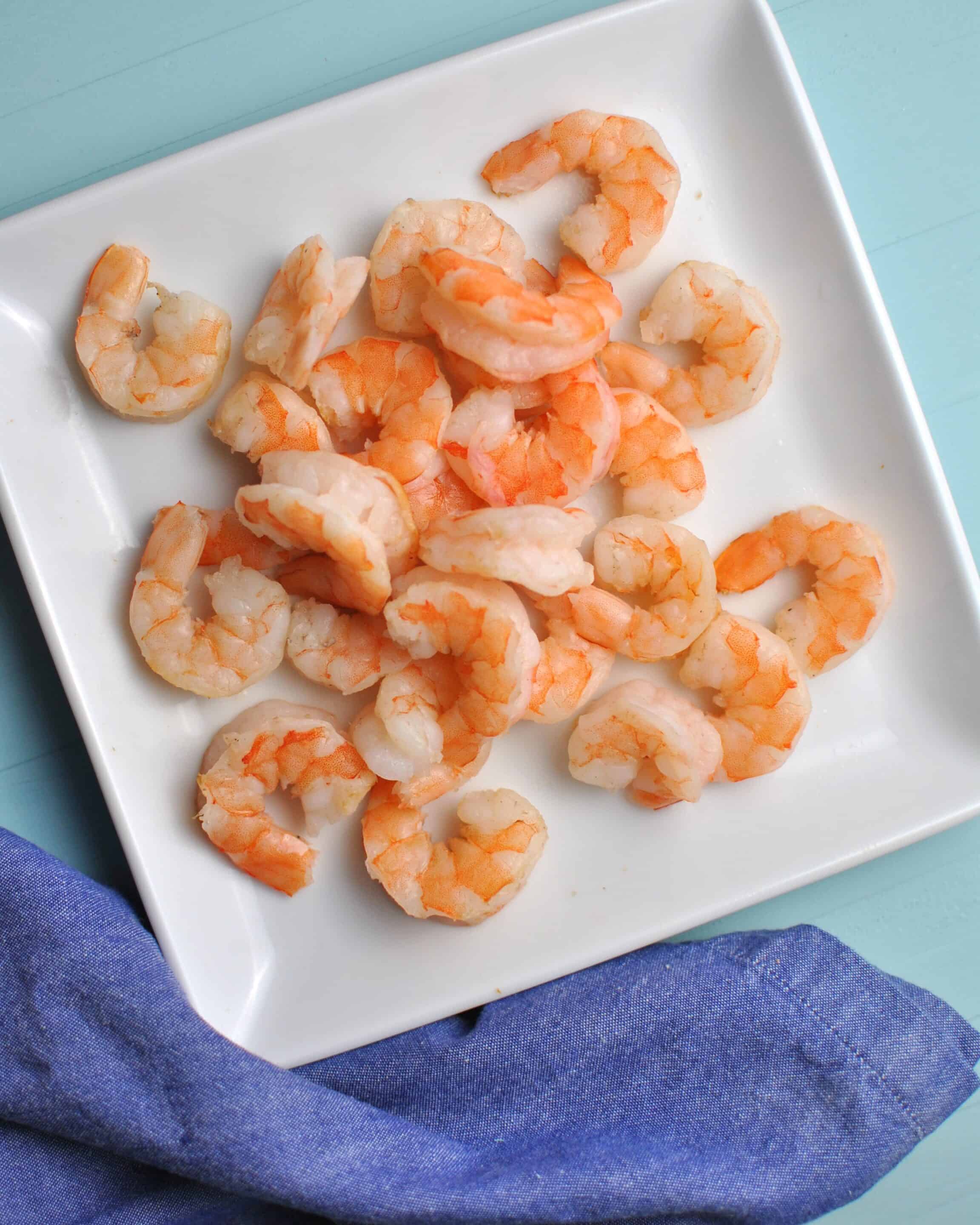 air fried shrimp on white plate