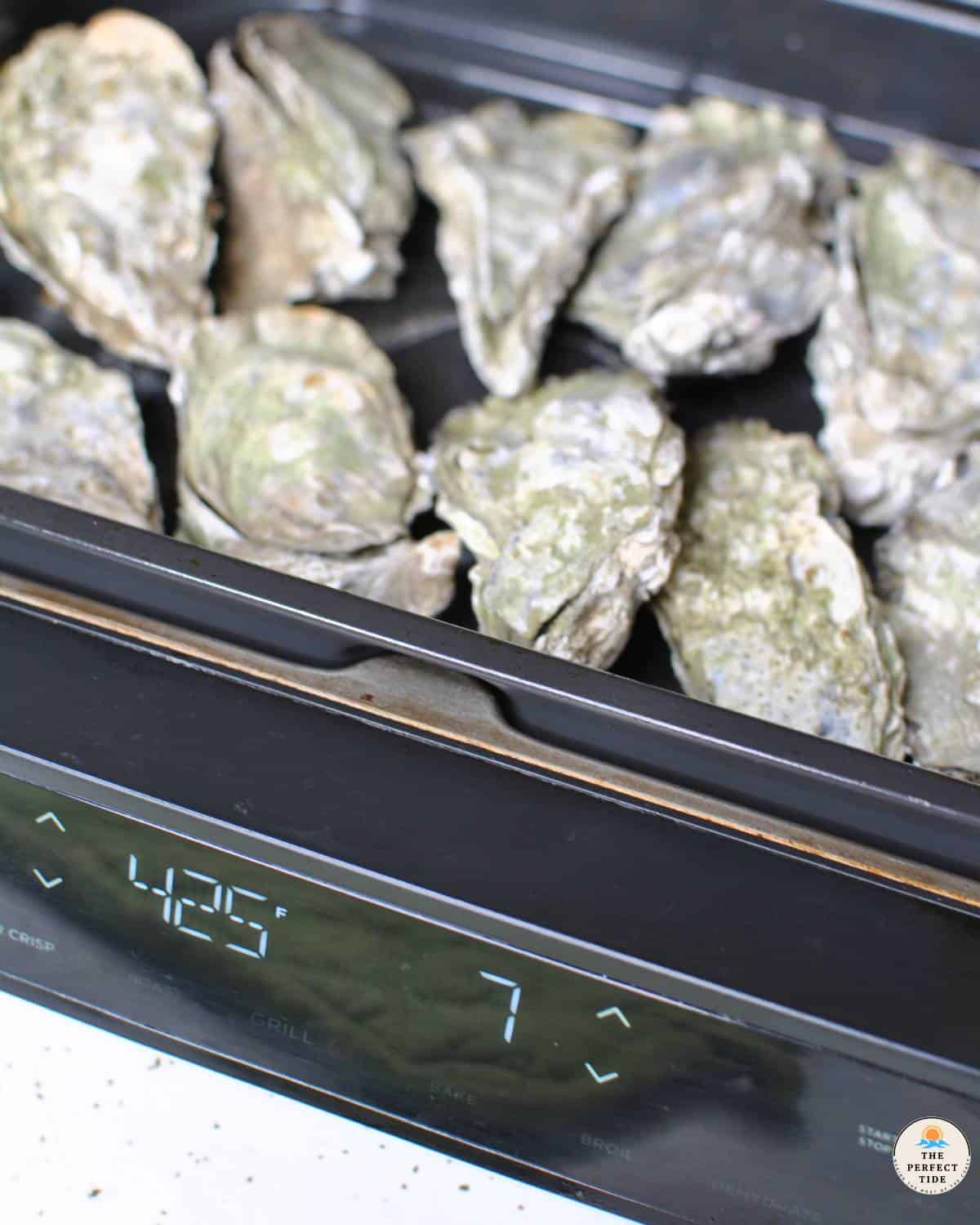 oysters in the air fryer with time and temp listed