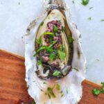 Oyster Vinaigrette on half shell oyster