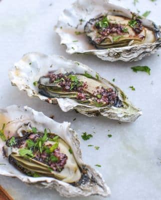 oysters with  vinaigrette 