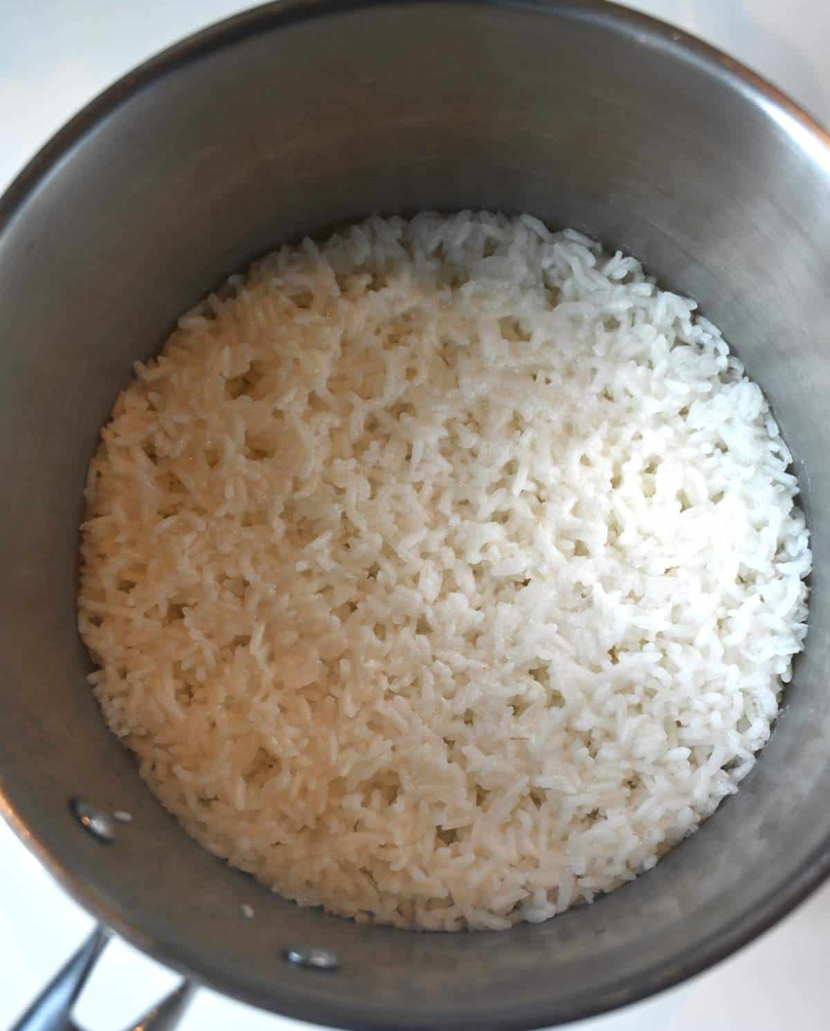 cooked rice to make lebanese rice pudding riz bi haleeb