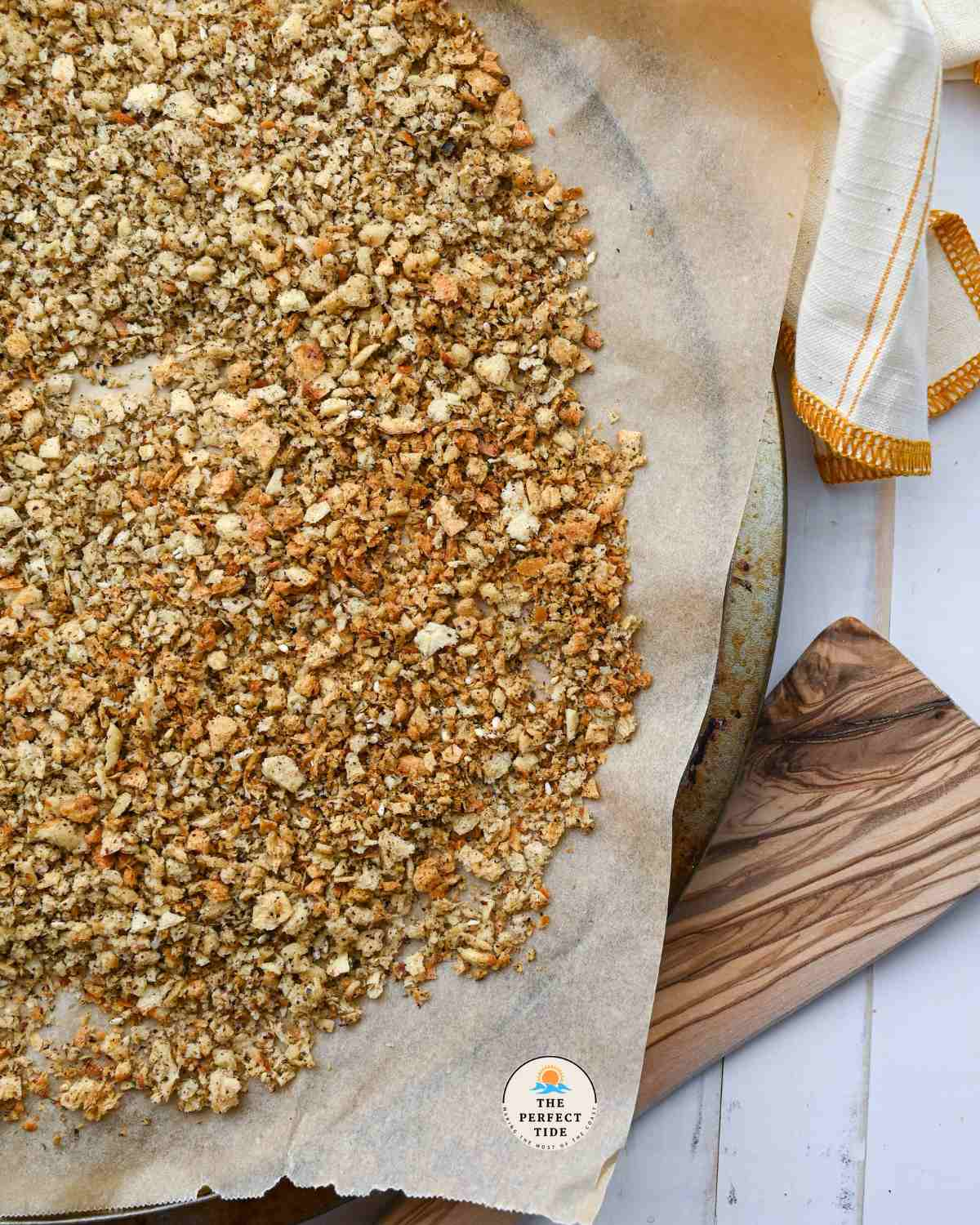 zaatar breadcrumbs on sheet pan