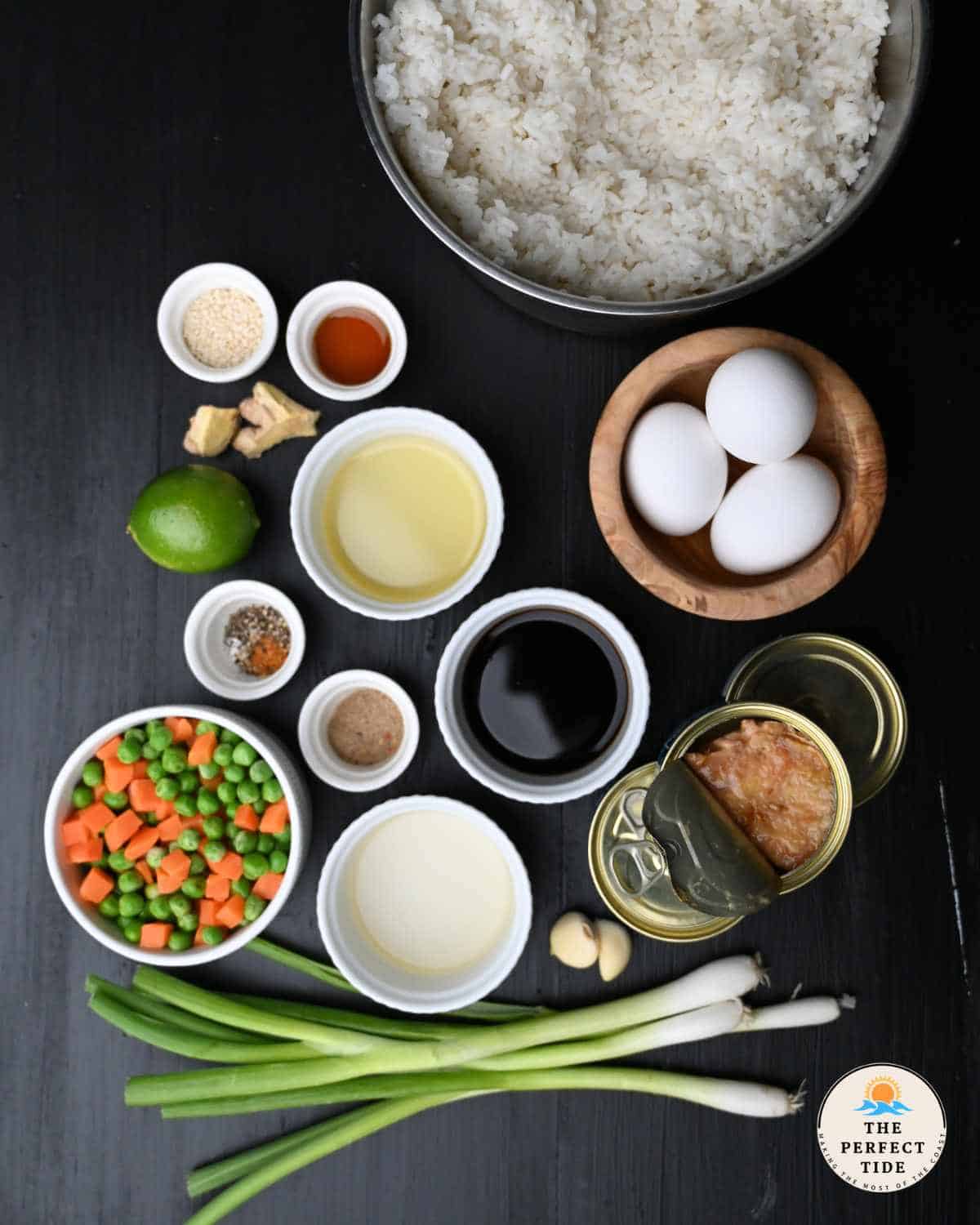 ingredients for tuna fried rice