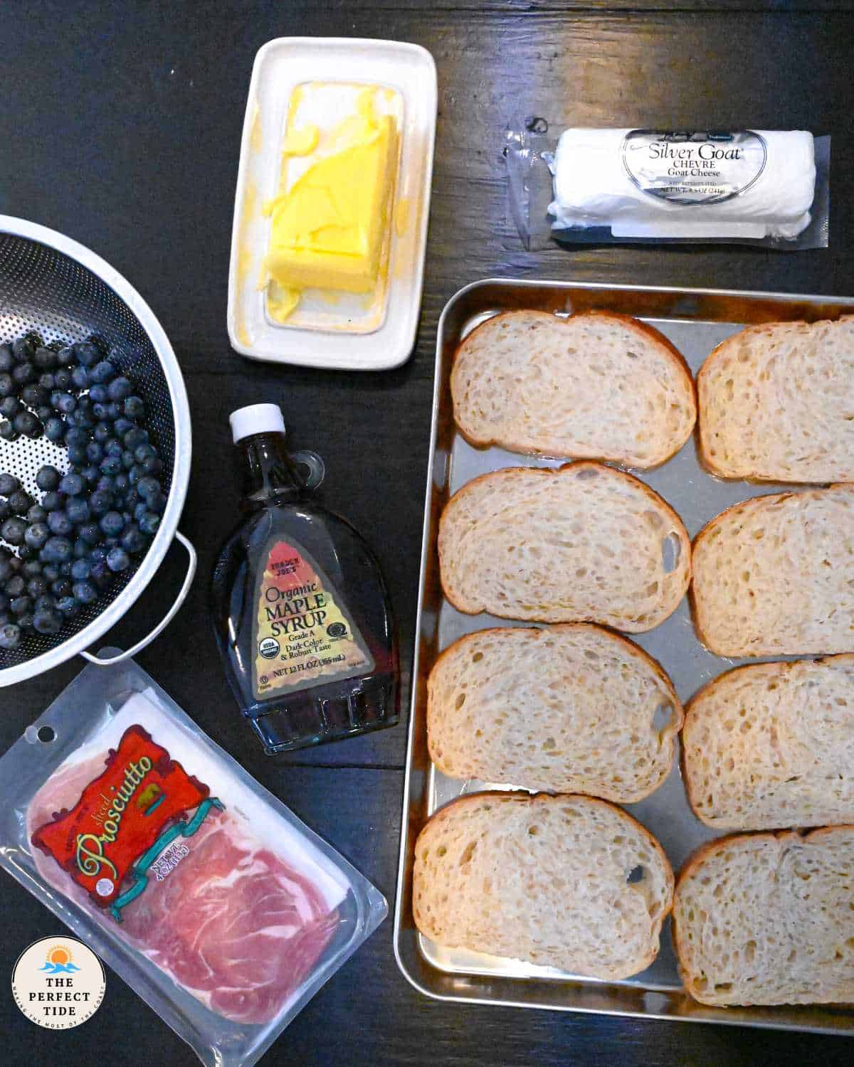 ingredients for blueberry toast