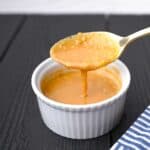 japanese goma dressing in a white ramekin