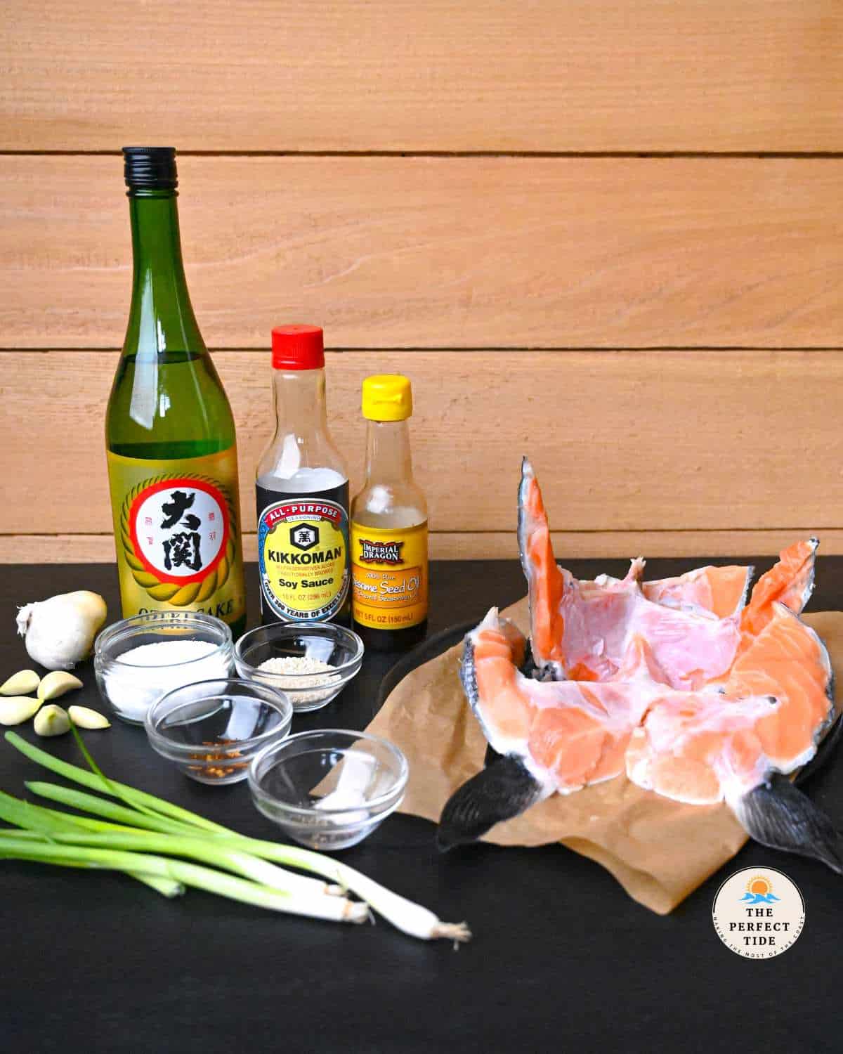 ingredients for broiled fish collars with kalbi sauce