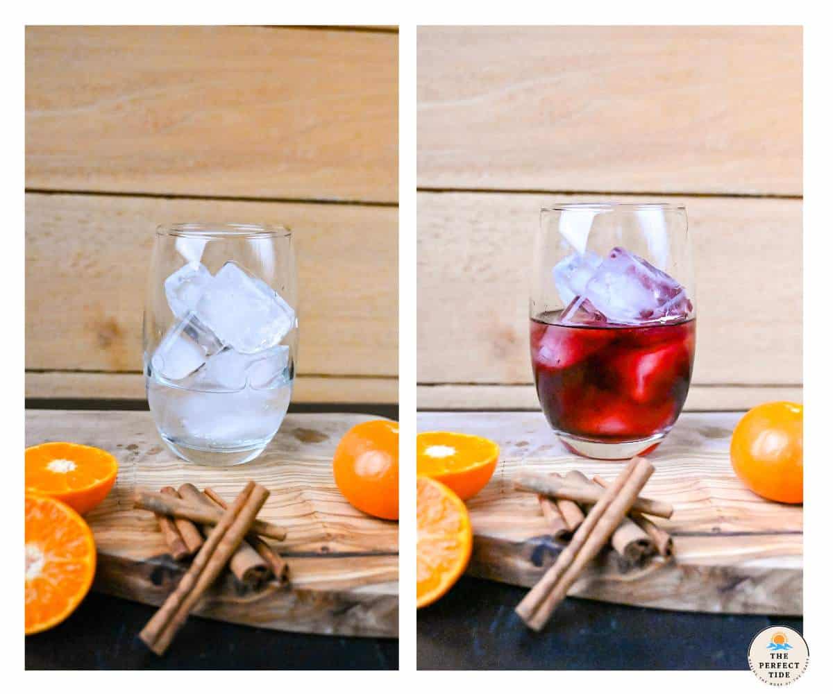 step 1 and step 2 for making a fall gin cocktail