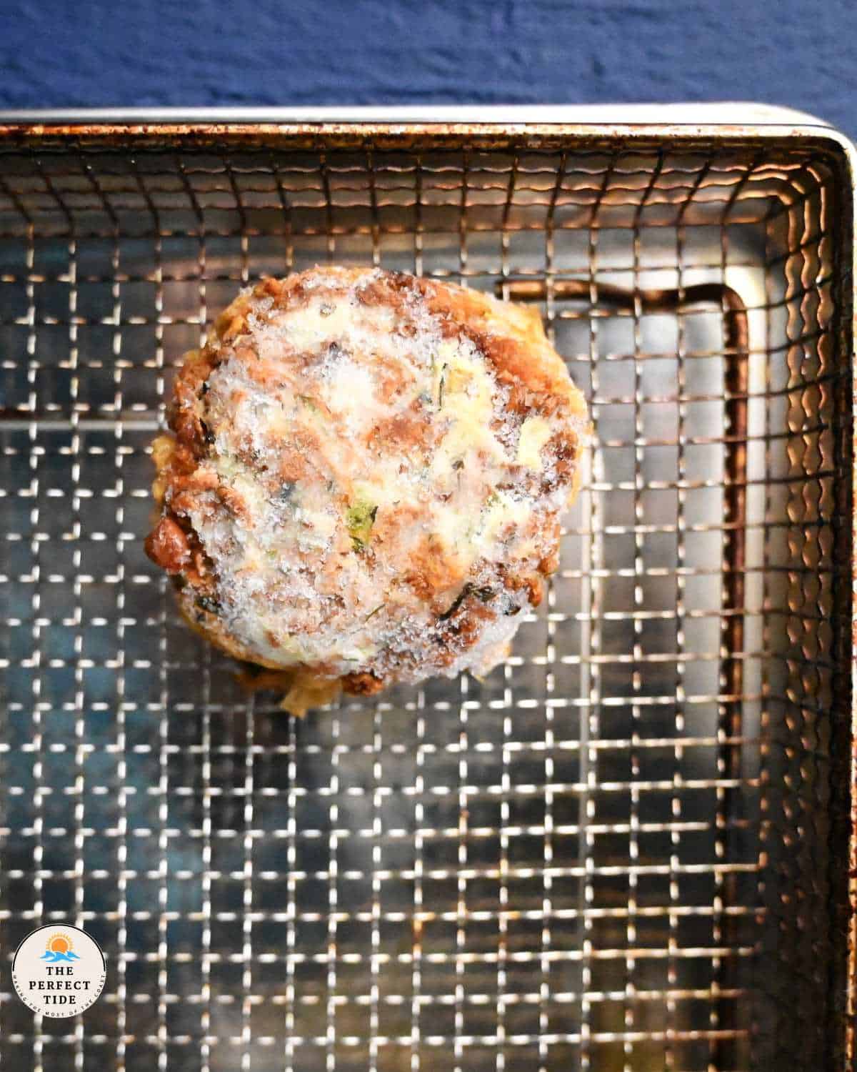 frozen crab cake in air fryer basket